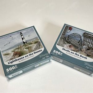 Lighthouse and sea shell 500pc puzzle bundle